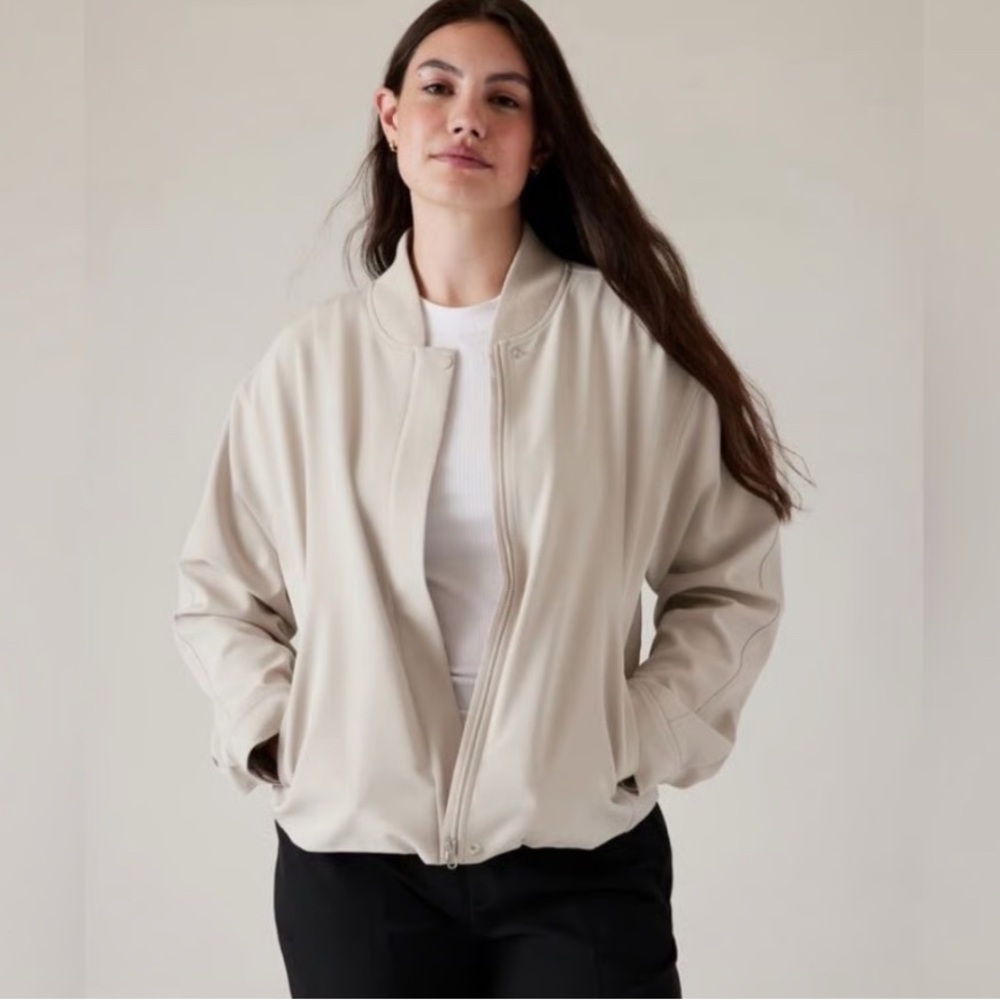 Athleta Women's Light Tan Bomber Jacket
